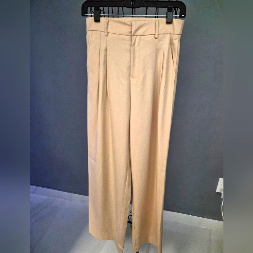 Beige Botany Wide-Leg Trousers
